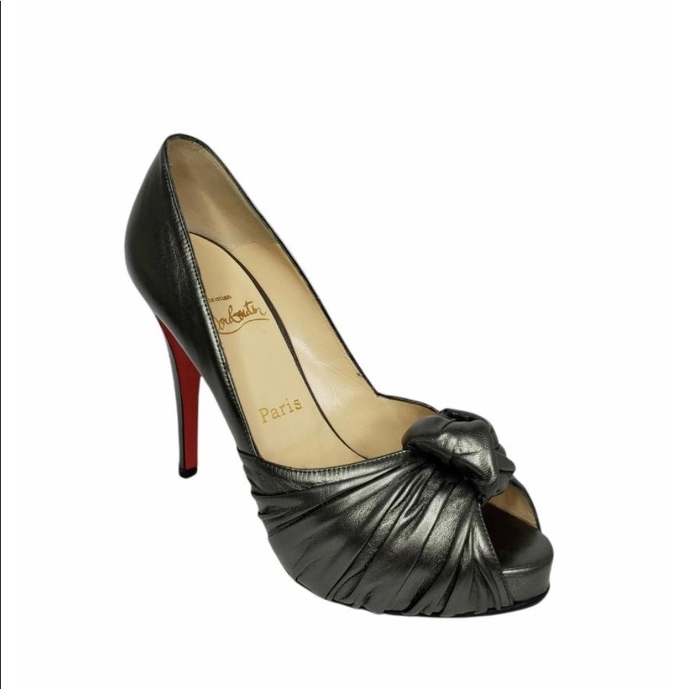 Christian Louboutin Pewter Lady Gres Metallic Pump